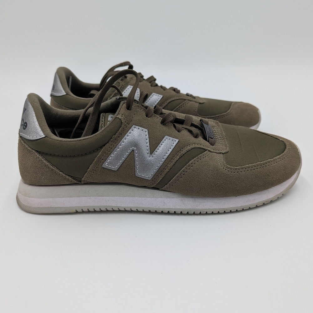 New Balance 420 Olive Green Suede Urban Sneaker Shoes Casual Athletic Womens 9.5